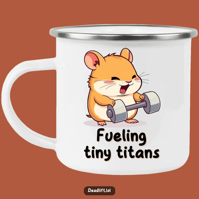 Funny Kawaii Hamster Camping Mug: Durable Gym Effort - Humorous Outdoor Gift