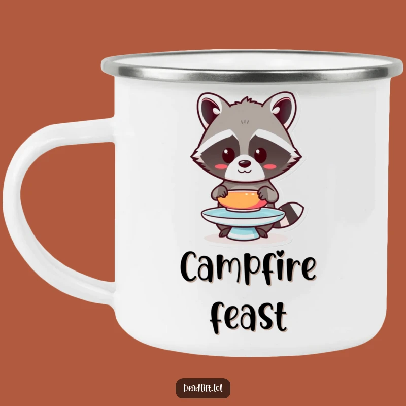 Funny Kawaii Raccoon Camping Mug - Humorous Outdoor Gift for Focused Drinkers