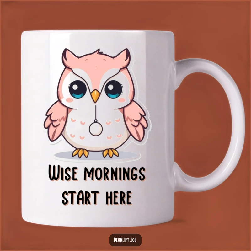 Funny Kawaii Owl Mug: Focused Balance Act - Hilarious Wisdom Gift