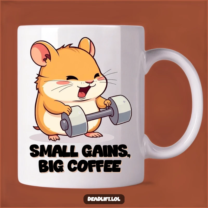 Funny Kawaii Hamster Mug: Determined Gym Rat - Hilarious Fitness Gift