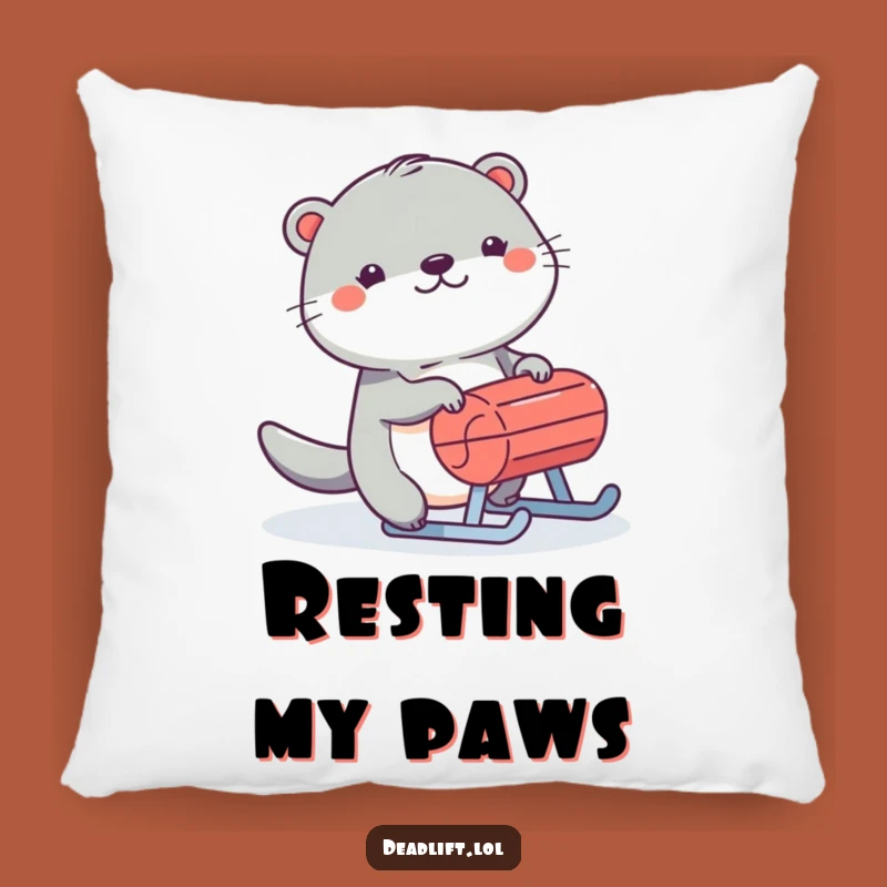 Funny Kawaii Otter Pillow - Adorable Humorous Sled Pusher Comfort Gift