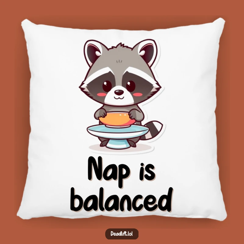 Funny Kawaii Raccoon Pillow - Adorable Humorous Plate Balancer Comfort Gift