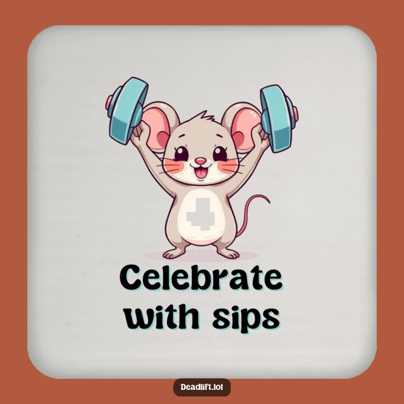 Funny Kawaii Mouse Drink Coaster: Protect Surfaces with Victory Humor