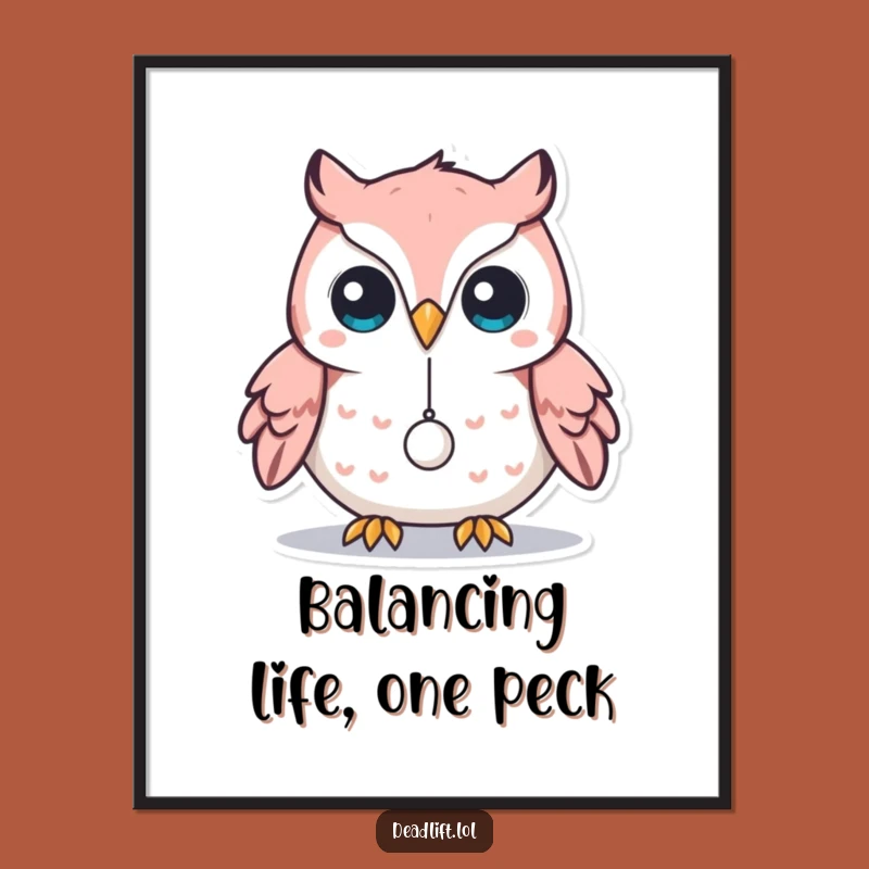 Free Printable Owl Art: Focused Balancing Act Wall Decor Download