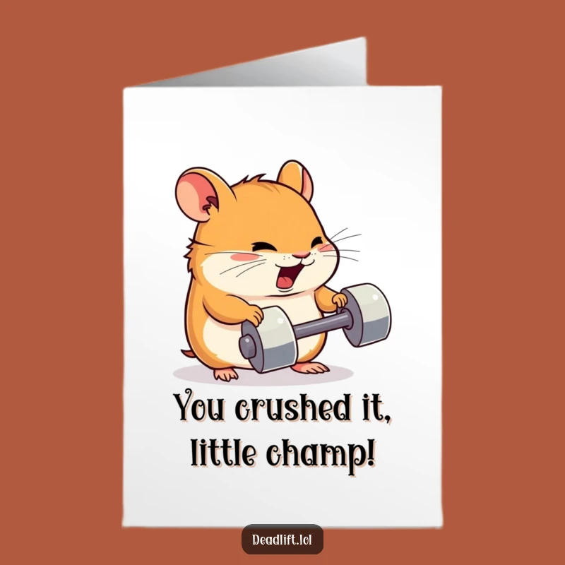 Free Printable Hamster Congrats Card: Tiny Dumbbell Strength Download