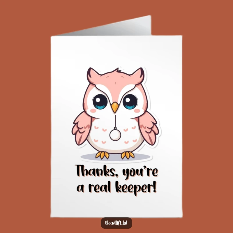 Free Printable Owl Thank You Card: Balancing Act Gratitude Download