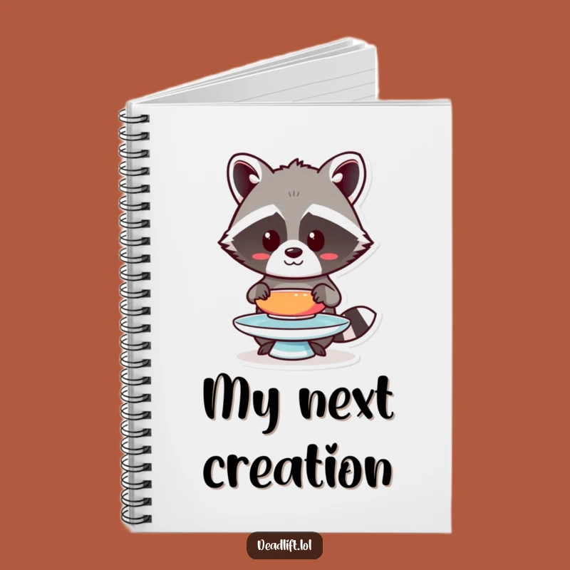 Funny Kawaii Raccoon Notebook - Humorous Plate Balance Journal for Focus Gifts